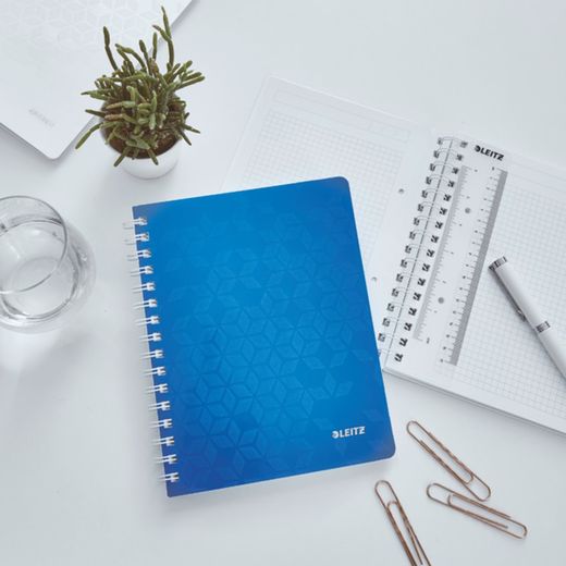 Notatnik Wiro Leitz WOW. P.P. 80 arkuszy siatka 5, DIN A5, niebieski