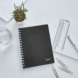 Quaderno Wiro Leitz WOW. PP 80 fogli griglia 5, DIN A5, nero