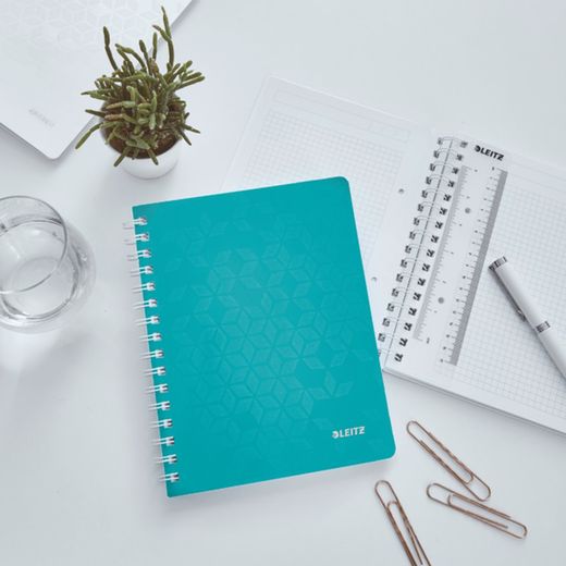 Wiro Leitz WOW notitieboek. pp 80 vellen raster 5, DIN A5, turkoois