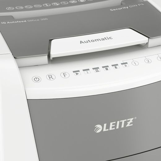 Destructora IQ Auto+ Office 300 P4, autoalimentación, blanca