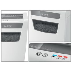 Destructora Leitz IQ Home Office P4, blanco/plata