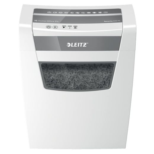 Destructora Leitz IQ Home Office P4, blanco/plata