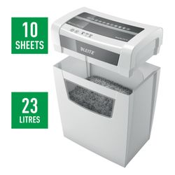 Destructora Leitz IQ Home Office P4, blanco/plata