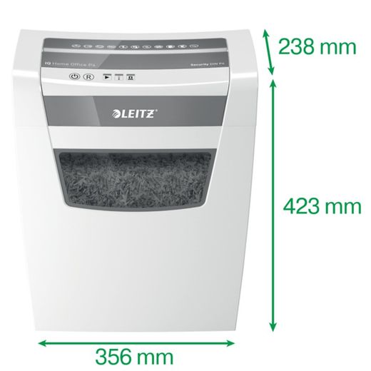 Destructora Leitz IQ Home Office P4, blanco/plata