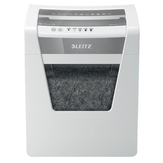 Leitz Aktenvernichter IQ Office P4, Weiß/Silber