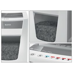 Destructora Leitz IQ Office Pro P6+, blanco/plata