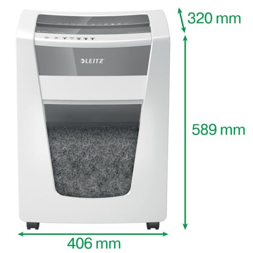 Destructora Leitz IQ Office Pro P6+, blanco/plata