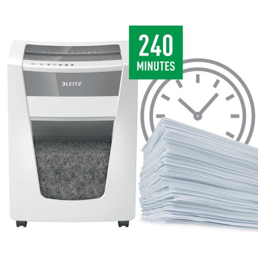 Destructora Leitz IQ Office Pro P6+, blanco/plata