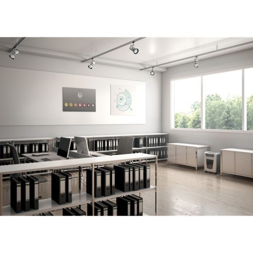 Destructora Leitz IQ Office Pro P6+, blanco/plata