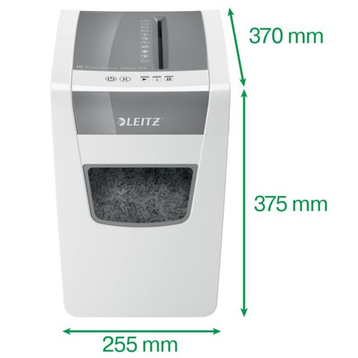 Distruggidocumenti Leitz IQ Slim Home Office P4, Bianco/Argento