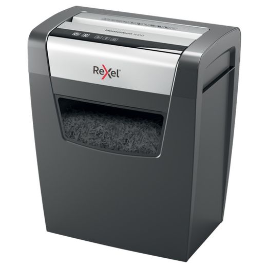 Rexel Momentum X410 makuleringsmaskine, sort/sølv