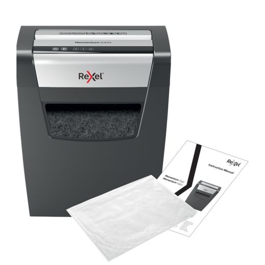 Rexel Momentum X410 makuleringsmaskine, sort/sølv