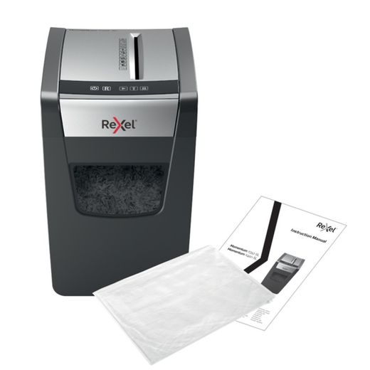 Rexel Momentum X410SL Aktenvernichter, Schwarz/Silber