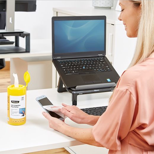 Distributeur 100 lingettes nettoyantes pour écran