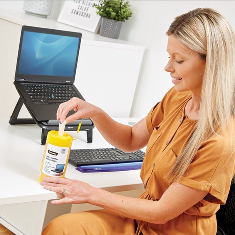 100 Lingettes Nettoyantes Ewent EW5612 - Pour écrans Et Surfaces - Antistatiques Et Antibactériennes