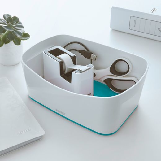 Leitz WOW DUAL Adhesive Tape Dispenser, Turquoise/White