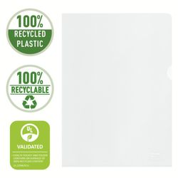 A4 Esselte Recycle Dossier (pose med 20). Genanvendt PP. 100 mikron. Appelsinskræl. DIN A4, gennemsigtig