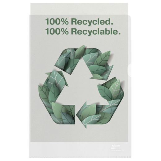 A4 Esselte Recycle Dossier (pose med 20). Genanvendt PP. 100 mikron. Appelsinskræl. DIN A4, gennemsigtig