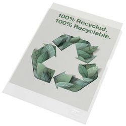 A4 Esselte Recycle Dossier (pose med 20). Genanvendt PP. 100 mikron. Appelsinskræl. DIN A4, gennemsigtig