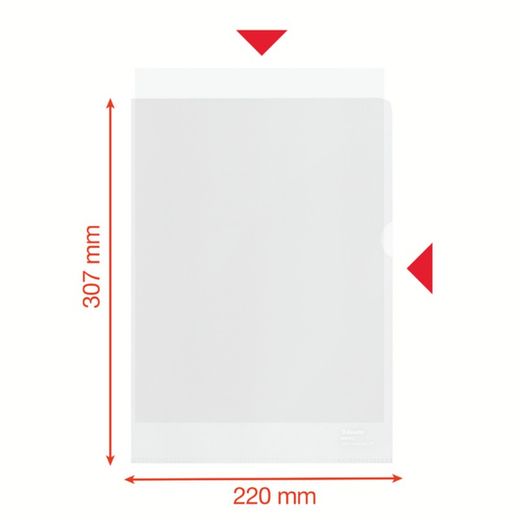 A4 Esselte Recycle Dossier (pose med 20). Genanvendt PP. 100 mikron. Appelsinskræl. DIN A4, gennemsigtig