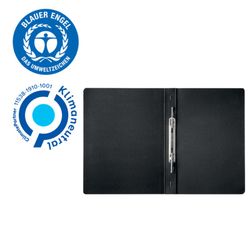 Tekturowe dossier Leitz Recycle ze spiralnym klipsem. W 100% nadaje się do recyklingu. DIN A4, czarny