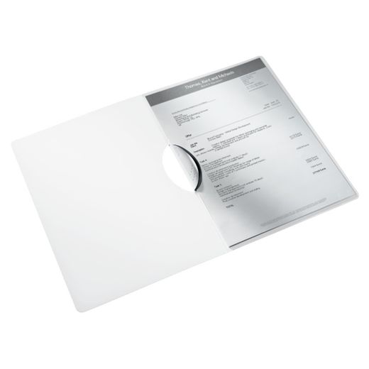 Dossier prezentacyjne WOW. P.P. DIN A4. Ciemnoszary klips i czarne nasadki