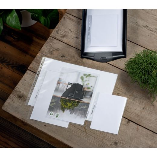 Fingernagel-Dossier (Box mit 100). P.P. 140 Mikron. Leitz Recycling. DIN A4, transparent