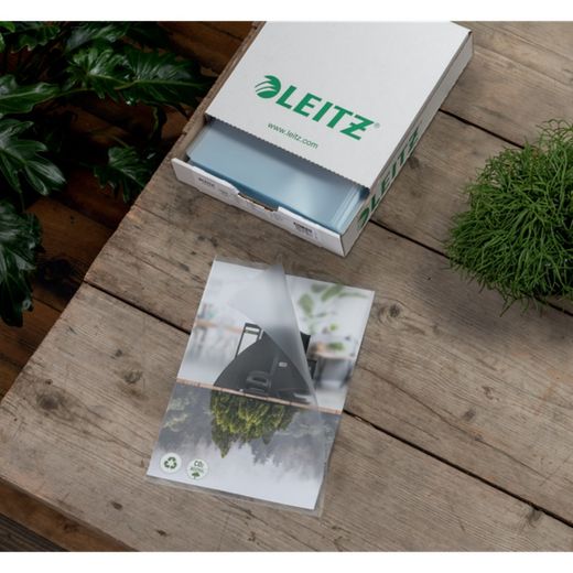 Fingernagel-Dossier (Box mit 100). P.P. 140 Mikron. Leitz Recycling. DIN A4, transparent