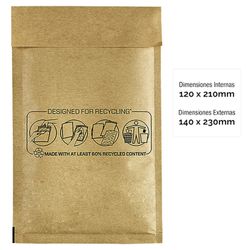 Emballage de 100 unités Sachet à bulles Nº-12 120x210