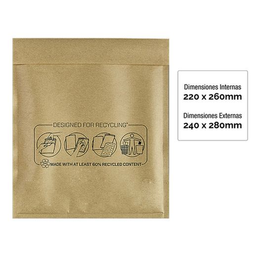 Conditionnement de 100 unités Sachet à bulles Nº-15 220x260