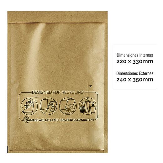 Embalaje de 50 unidades Bolsa burbujas Nº-16 220x330