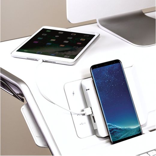 Lotus™ DX weißer Sitz-Steh-Arbeitsplatz