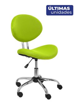 FORÖL Modelo Albendea Silla infantil de oficina ergonómica con mecanismo giratorio, sin brazos y regulable en altura  Respaldo y asiento tapizado en tejido de malla color verde