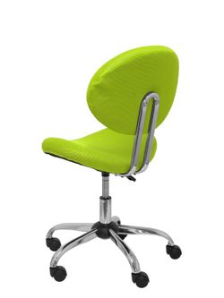 FORÖL Modelo Albendea Silla infantil de oficina ergonómica con mecanismo giratorio, sin brazos y regulable en altura  Respaldo y asiento tapizado en tejido de malla color verde