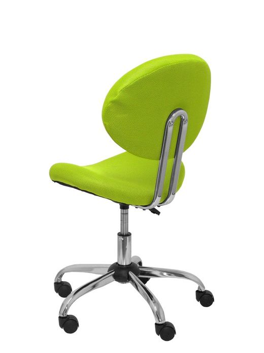 FORÖL Modelo Albendea Silla infantil de oficina ergonómica con mecanismo giratorio, sin brazos y regulable en altura  Respaldo y asiento tapizado en tejido de malla color verde