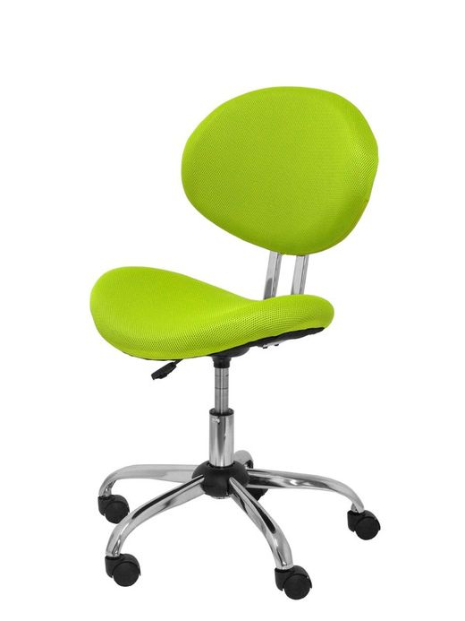 FORÖL Modelo Albendea Silla infantil de oficina ergonómica con mecanismo giratorio, sin brazos y regulable en altura  Respaldo y asiento tapizado en tejido de malla color verde