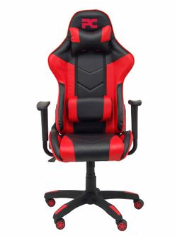 FORÖL Modelo Atalaya - Silla Gaming con mecanismo basculante, regulable en altura y brazos regulables incluidos - Asiento y respaldo tapizados en SIMILPIEL negro y rojo