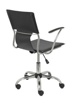 FORÖL Modelo Bogarra - Silla de oficina ergonómica con brazos fijos, regulable en altura y giratoria 360º - Asiento y respaldo tapizados en similpiel color marrón oscuro