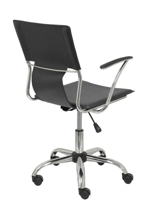 FORÖL Modelo Bogarra - Silla de oficina ergonómica con brazos fijos, regulable en altura y giratoria 360º - Asiento y respaldo tapizados en similpiel color marrón oscuro