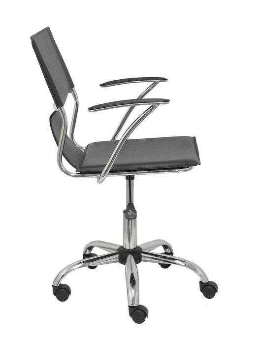 FORÖL Modelo Bogarra - Silla de oficina ergonómica con brazos fijos, regulable en altura y giratoria 360º - Asiento y respaldo tapizados en similpiel color marrón oscuro