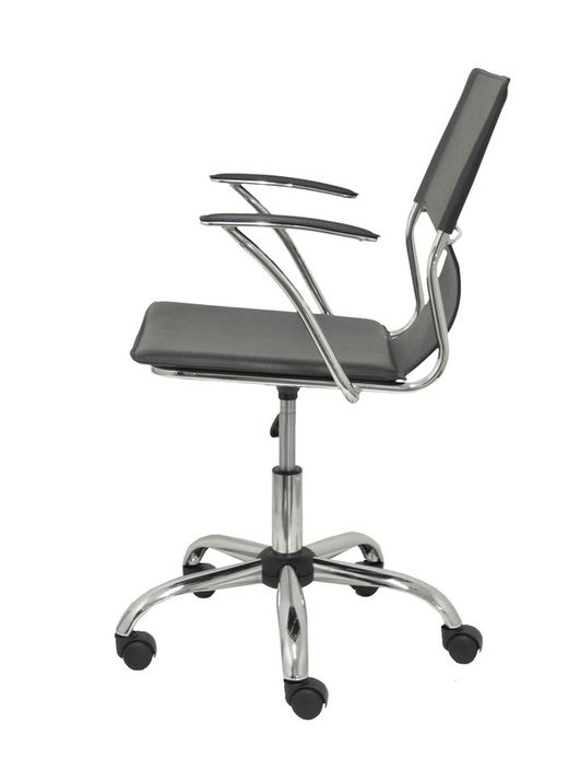 FORÖL Modelo Bogarra - Silla de oficina ergonómica con brazos fijos, regulable en altura y giratoria 360º - Asiento y respaldo tapizados en similpiel color marrón oscuro