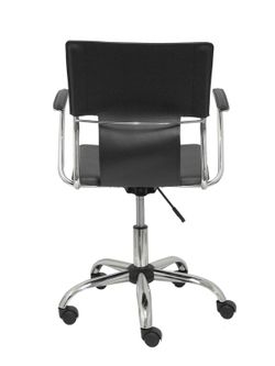 FORÖL Modelo Bogarra - Silla de oficina ergonómica con brazos fijos, regulable en altura y giratoria 360º - Asiento y respaldo tapizados en similpiel color marrón oscuro