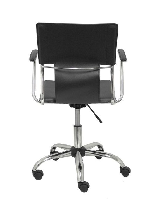 FORÖL Modelo Bogarra - Silla de oficina ergonómica con brazos fijos, regulable en altura y giratoria 360º - Asiento y respaldo tapizados en similpiel color marrón oscuro