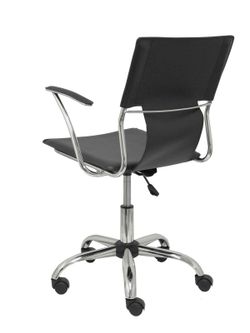 FORÖL Modelo Bogarra - Silla de oficina ergonómica con brazos fijos, regulable en altura y giratoria 360º - Asiento y respaldo tapizados en similpiel color marrón oscuro
