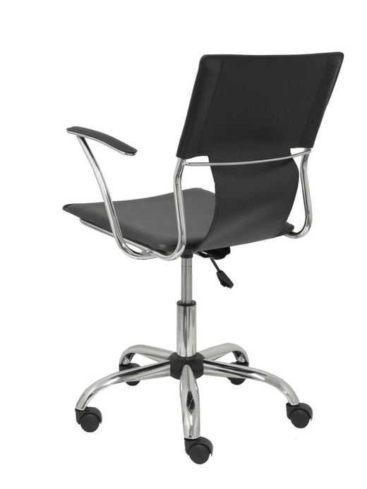 FORÖL Modelo Bogarra - Silla de oficina ergonómica con brazos fijos, regulable en altura y giratoria 360º - Asiento y respaldo tapizados en similpiel color marrón oscuro