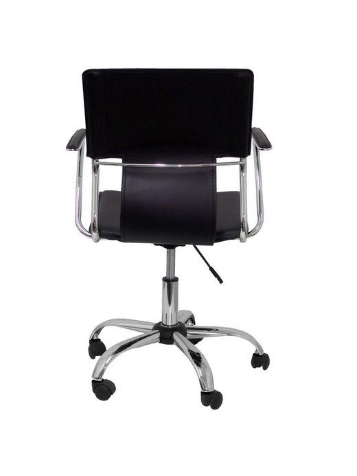 FORÖL Modelo Bogarra - Silla de oficina ergonómica con brazos fijos, regulable en altura y giratoria 360º - Asiento y respaldo tapizados en similpiel color negro.