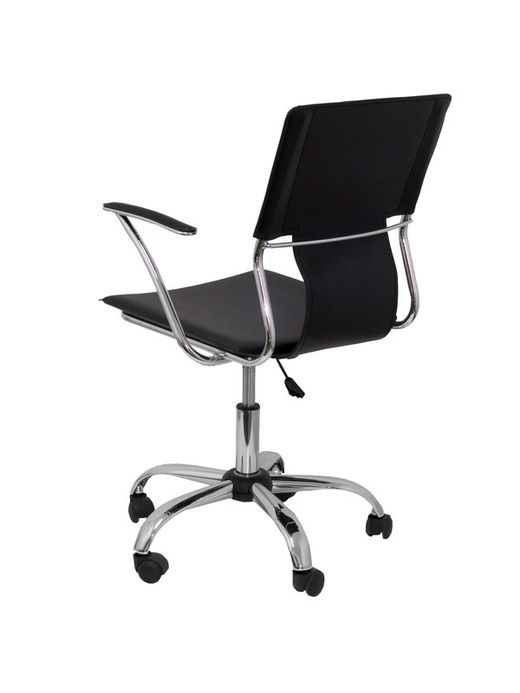 FORÖL Modelo Bogarra - Silla de oficina ergonómica con brazos fijos, regulable en altura y giratoria 360º - Asiento y respaldo tapizados en similpiel color negro.