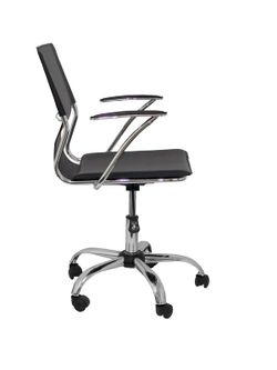 FORÖL Modelo Bogarra - Silla de oficina ergonómica con brazos fijos, regulable en altura y giratoria 360º - Asiento y respaldo tapizados en similpiel color negro.