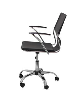 FORÖL Modelo Bogarra - Silla de oficina ergonómica con brazos fijos, regulable en altura y giratoria 360º - Asiento y respaldo tapizados en similpiel color negro.