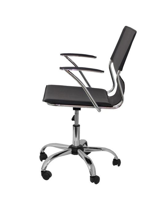 FORÖL Modelo Bogarra - Silla de oficina ergonómica con brazos fijos, regulable en altura y giratoria 360º - Asiento y respaldo tapizados en similpiel color negro.